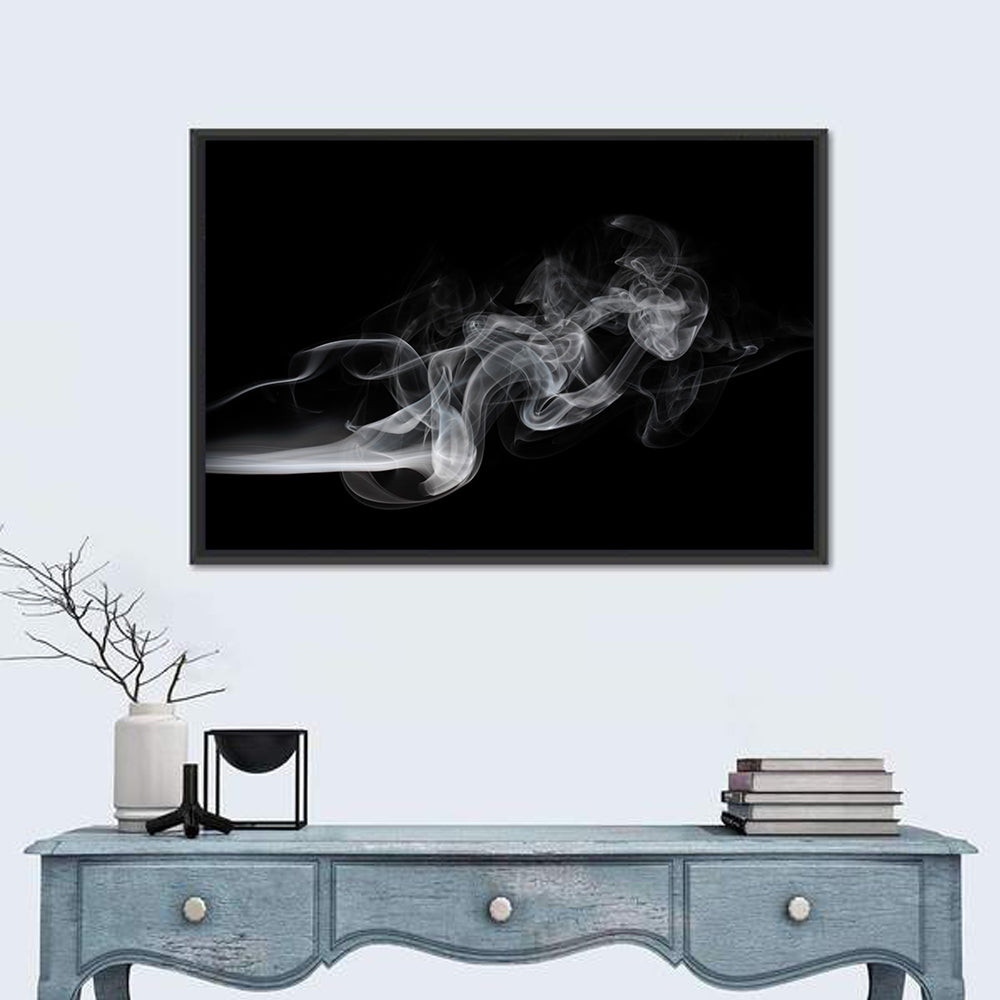 Swirling Smoke on Black Wall Art