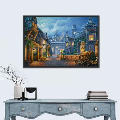 Victorian London Cobblestone Street Wall Art