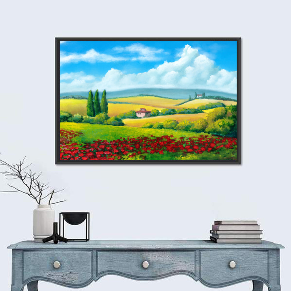 Tuscan Poppy Field Wall Art