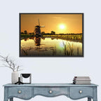 Dutch Windmill at Golden Hour Wall Art