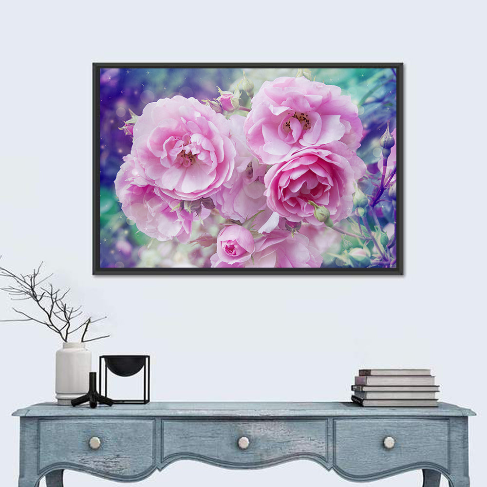 Springtime Pink Rose Cluster Wall Art
