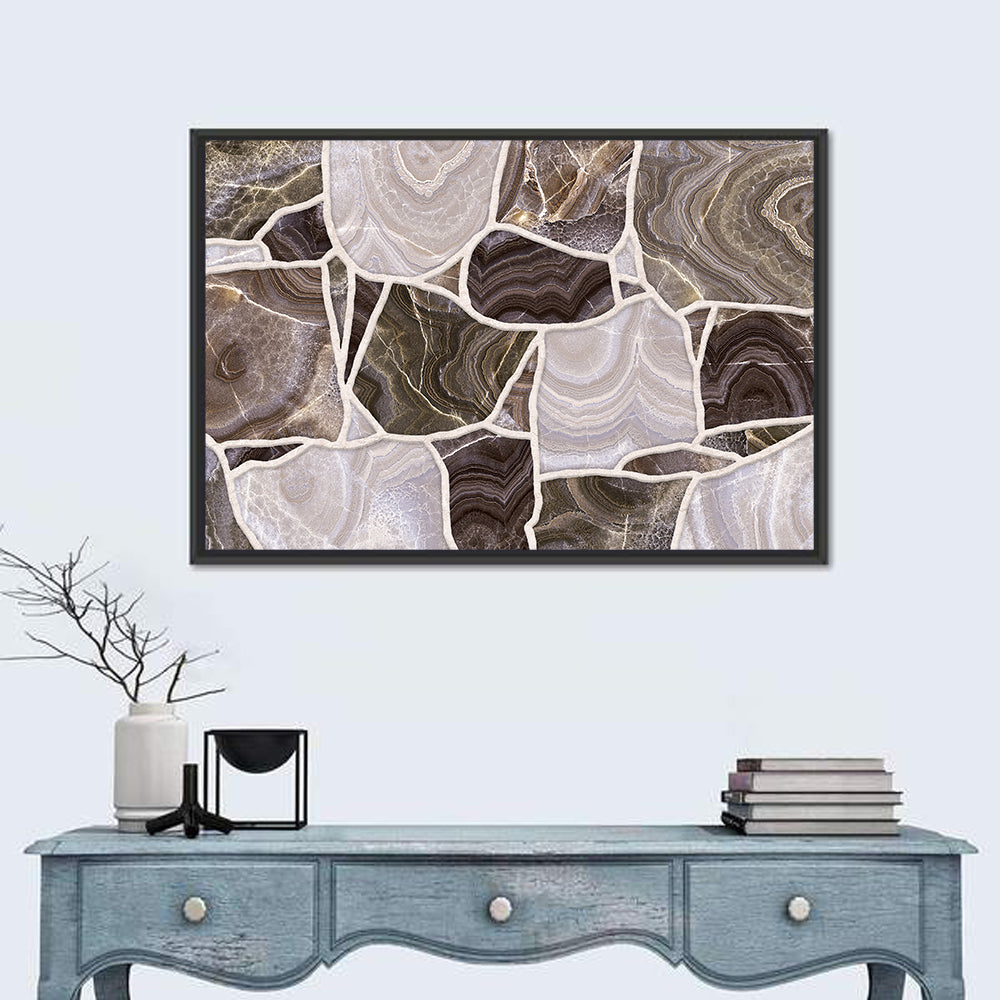 Banded Stone Mosaic Wall Art