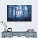 Blue Mist Forest at Twilight Wall Art