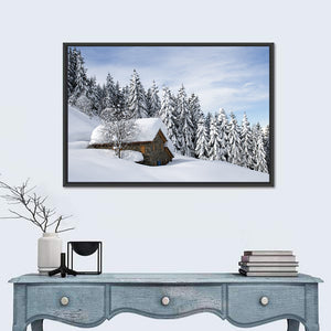 Snowy Alpine Hut Wall Art