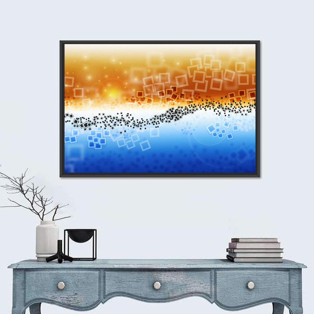 Data Transfer Wave Wall Art in a room, landscape