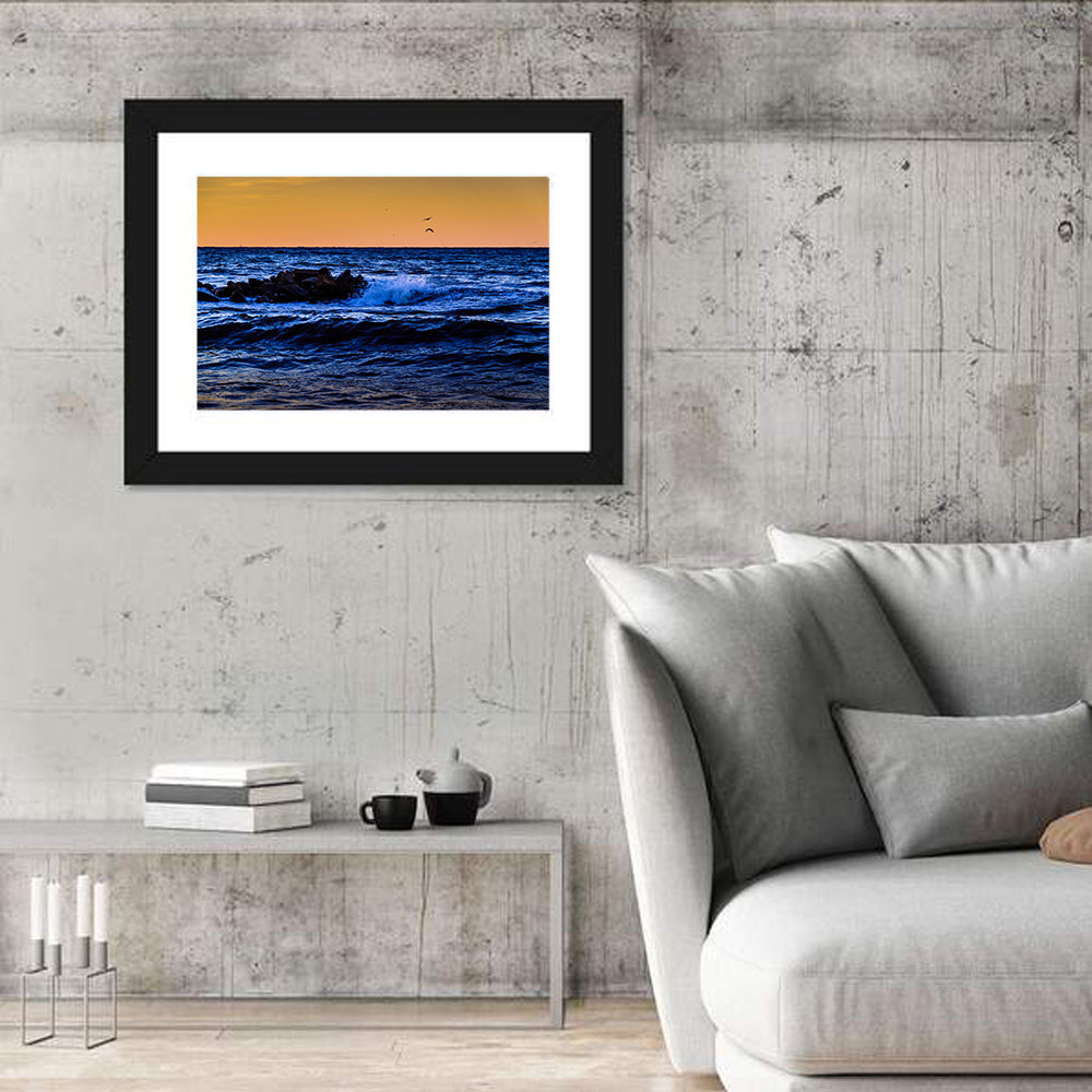 Marmara Sea Waves at Sunset Wall Art
