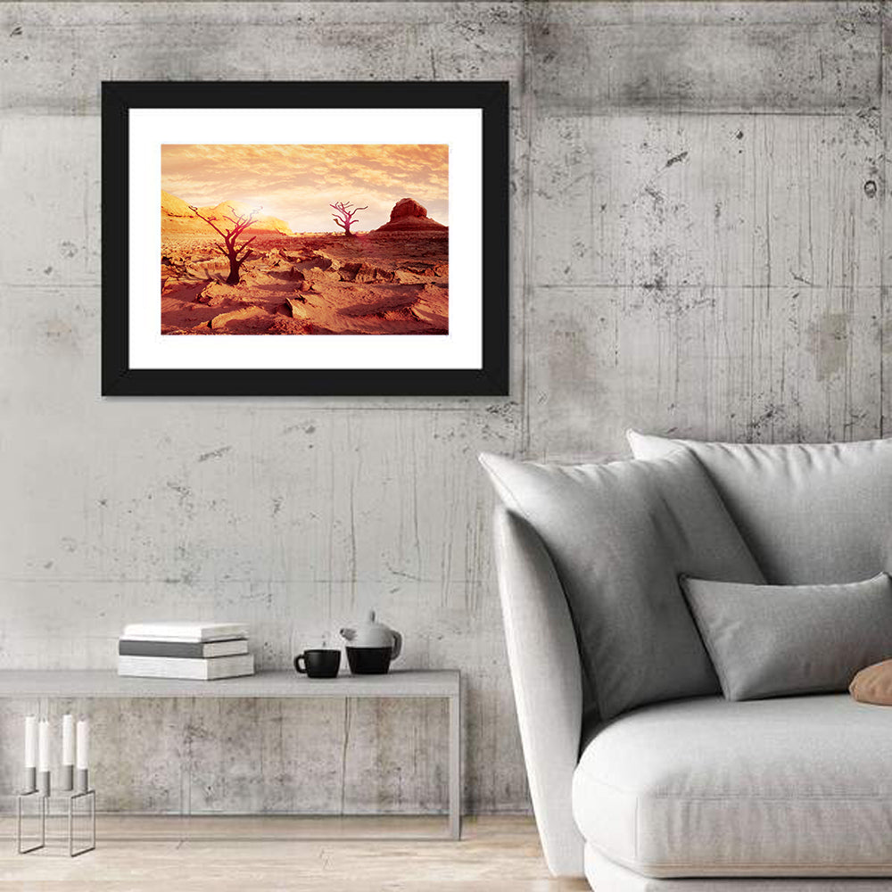 Gnarled Trees at Desert Sunset Wall Art