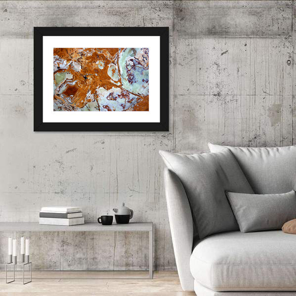 Onyx Texture Abstract Wall Art in a room, landscape