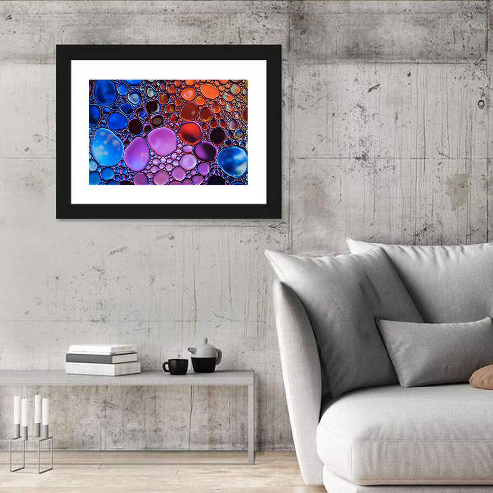 Flowing Bubbles Abstract Wall Art in a room, landscape