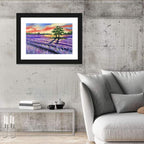 Lavender Field at Sunset Wall Art