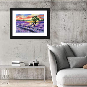 Lavender Field Sunset Wall Art