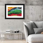 River Through Abstract Mountains Wall Art