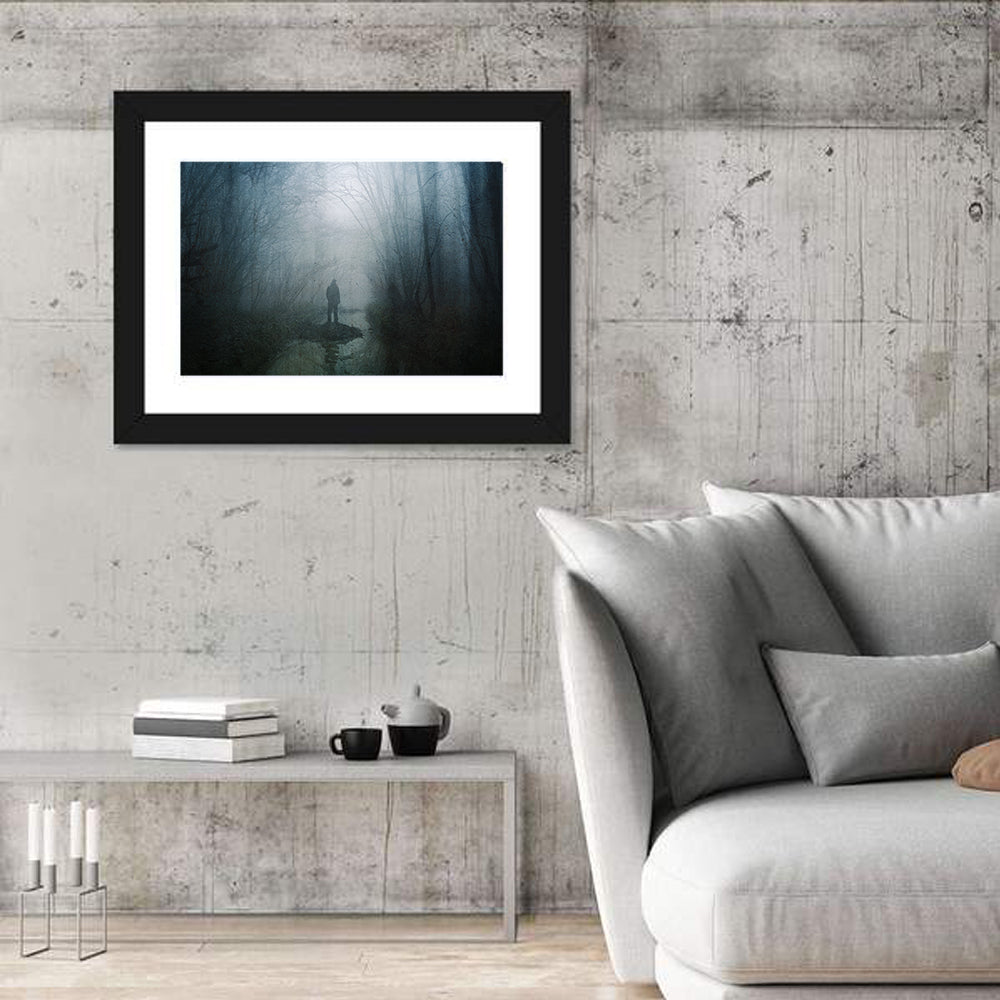 Foggy Forest Pathway Wall Art