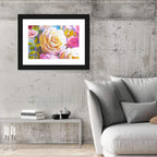 White and Gold Rose Bouquet Wall Art