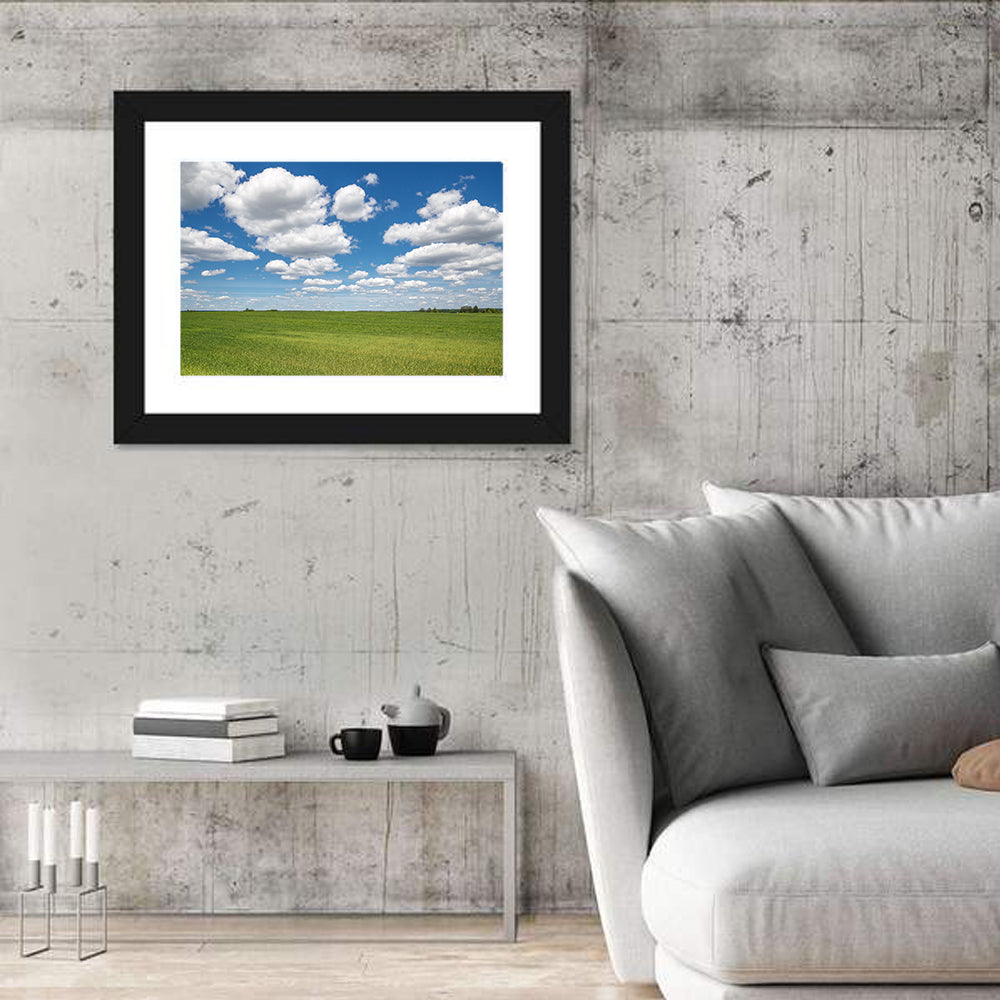 Cloud Filled Sky Over Meadow Wall Art