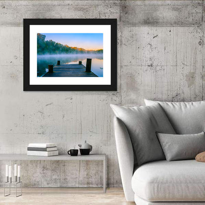 Misty Dock, Mt Saint Francis Wall Art