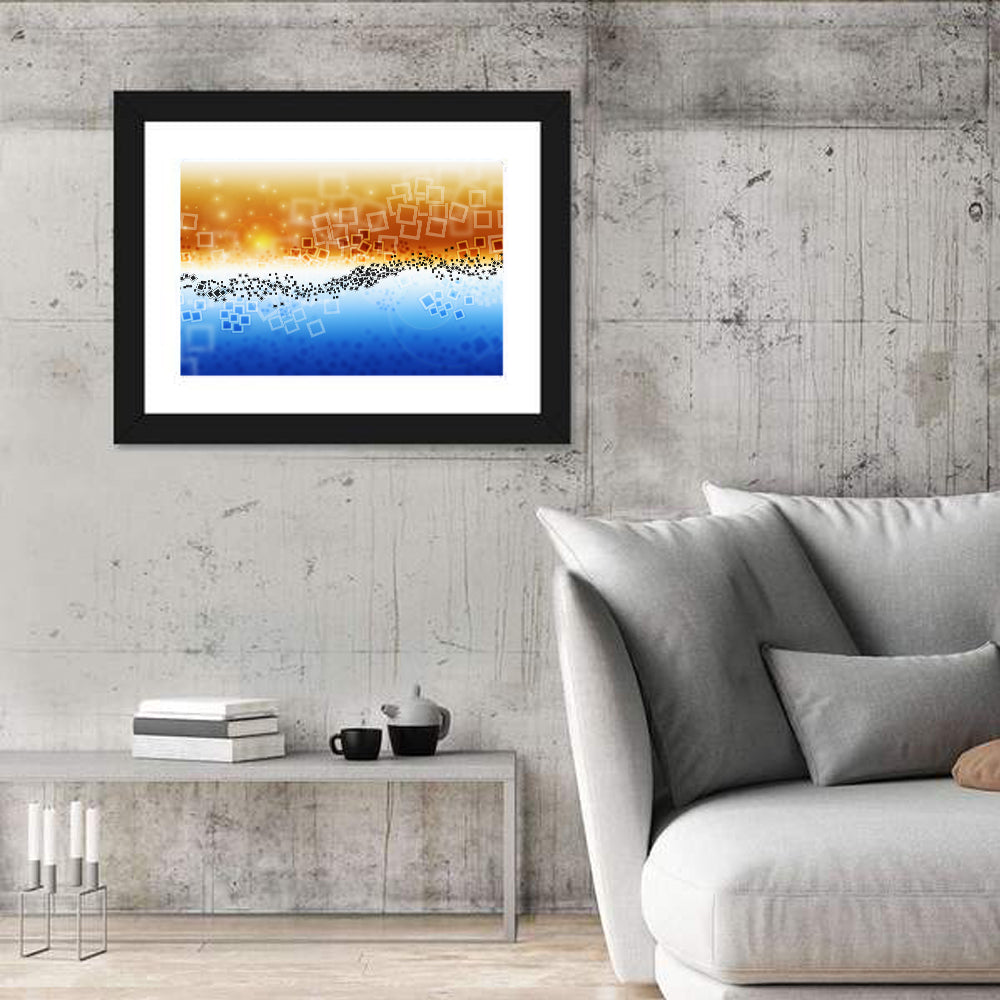 Data Transfer Wave Wall Art in a room, landscape