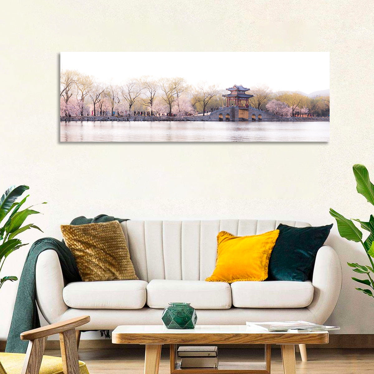 Summer Palace Bridge, Beijing Wall Art in a room, panoramic