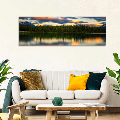 Herbert Lake Sunset Reflection Wall Art