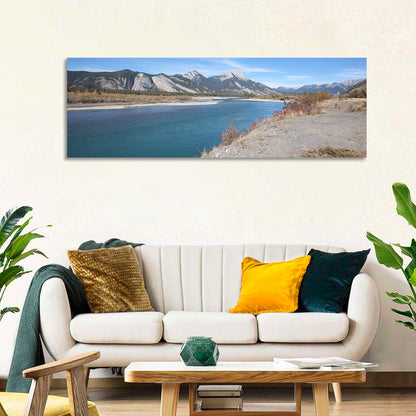 Mount Aeolus Over Athabasca Riverbank Wall Art