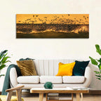 Seagull Flock at Golden Hour Wall Art