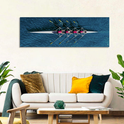 Four Rowers in Pink Shirts Wall Art
