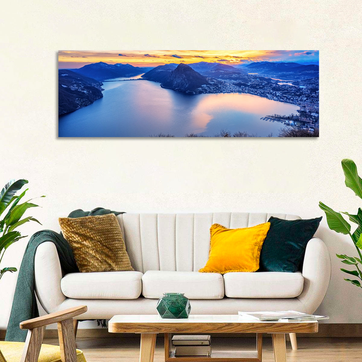 Sunset Over Lake Lugano Wall Art
