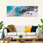 Aerial Beach with Rainbow Umbrella Wall Art