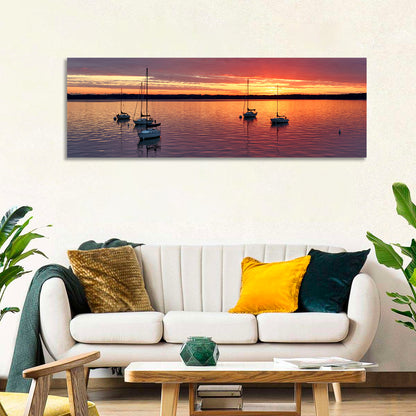 Lake Mendota Sailboats at Sunset Wall Art