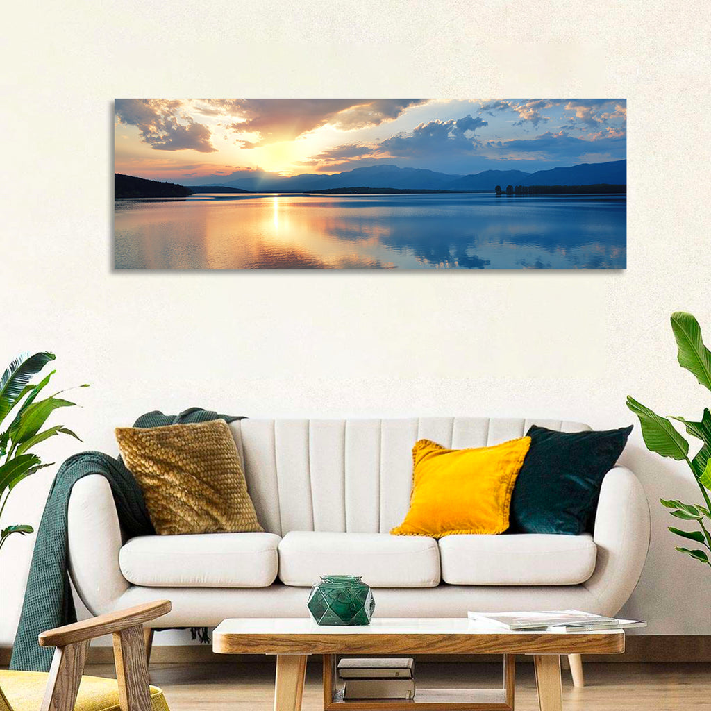 Golden Hour Lake Reflection Wall Art