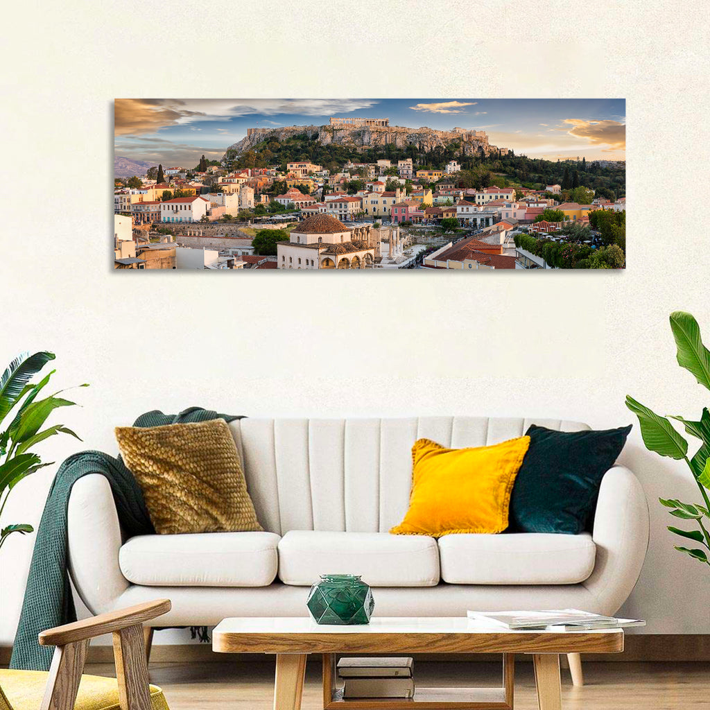 Acropolis and Parthenon Over Athens at Golden Hour Wall Art