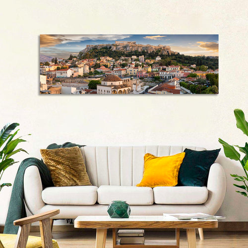 Acropolis and Parthenon Over Athens at Golden Hour Wall Art