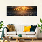 Viking Longships at Sunset Wall Art