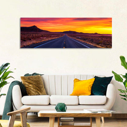 Infinite Desert Road Sunset Wall Art