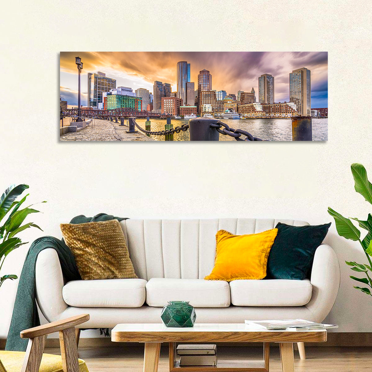 Boston Harbor at Dusk Wall Art