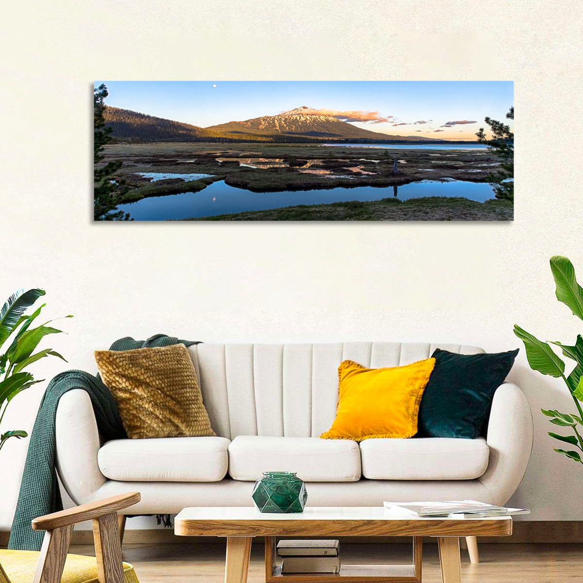 Mount Bachelor Moonlit Sunset Wall Art