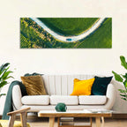 Aerial Farm Fields at Golden Hour Wall Art
