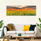 Golden Hour Sunflower Field Wall Art