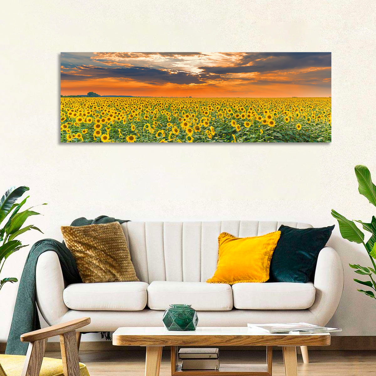 Golden Hour Sunflower Field Wall Art