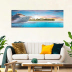 Cruise Ship at Tropical Sunset Wall Art