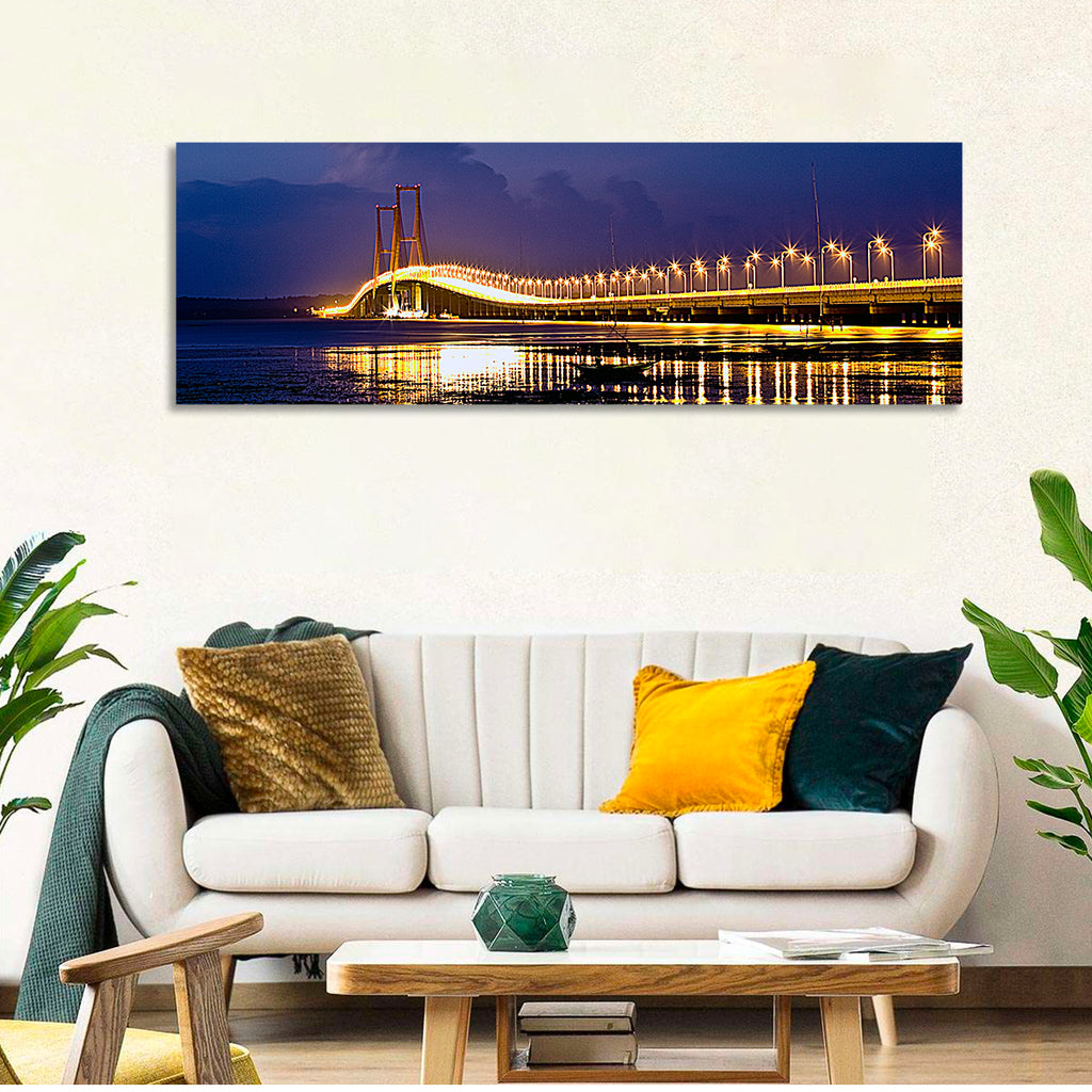 Suramadu Bridge at Dusk Wall Art