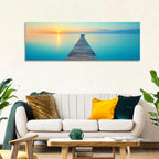 Wooden Footbridge at Sunset Wall Art