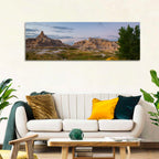 Badlands Golden Hour Meadow Wall Art
