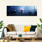 Alien Robot in Ruined City Wall Art
