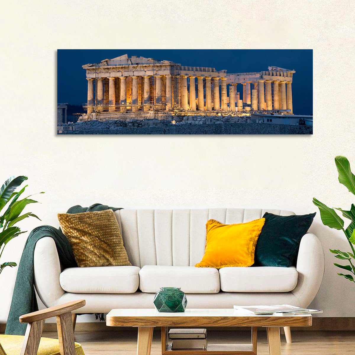 Illuminated Parthenon at Night Wall Art