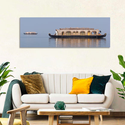 Thatched Houseboat on Vembanad Lake Wall Art