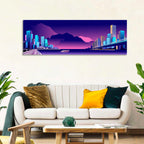 Purple Harbor Skyline Wall Art
