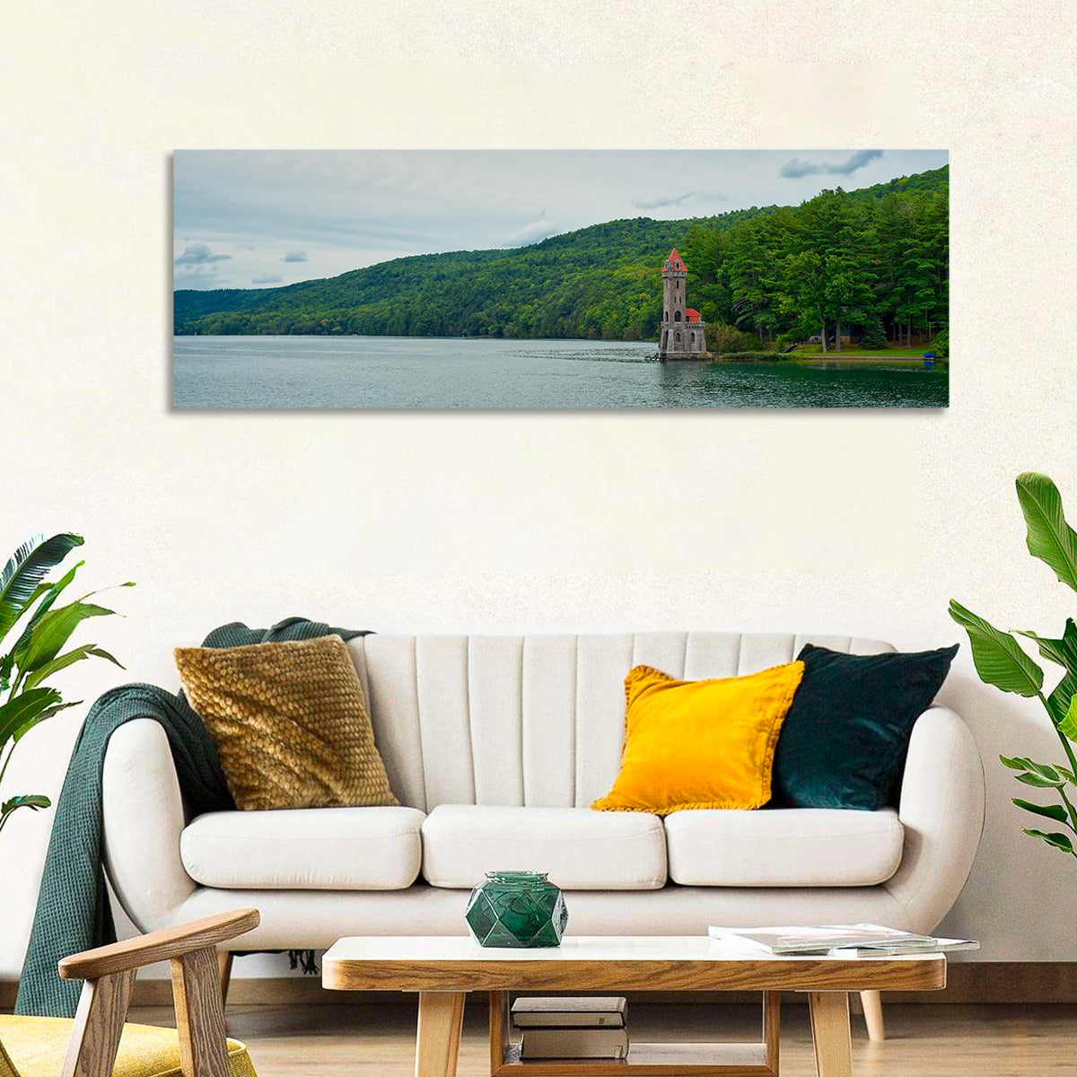Otsego Lake View with Stone Tower Wall Art