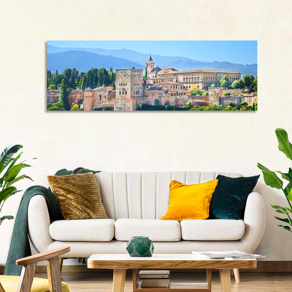 Alhambra Palace Complex Wall Art in a room, panoramic