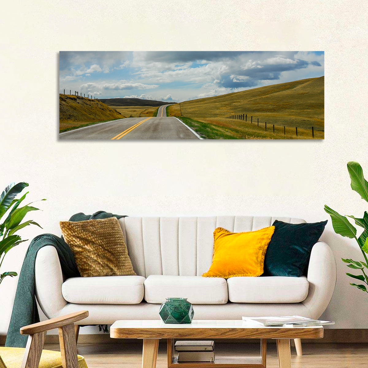 Montana Road Through Golden Hills Wall Art